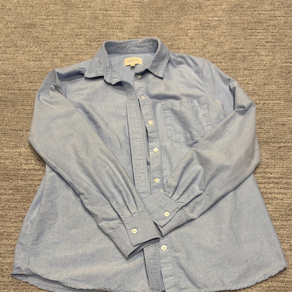 Sezane Blue Button-Up Shirt sz 36